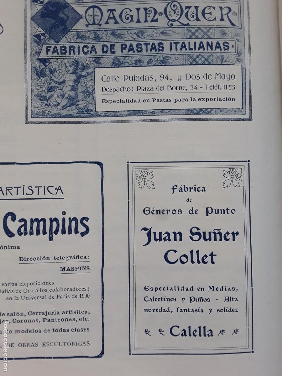Coleccionismo de carteles: FABRICA DE GENEROS DE PUNTO JUAN SU&Ntilde;ER COLLET MEDIAS CALCETINES CALELLA DE MAR HOJA A&Ntilde;O 1903