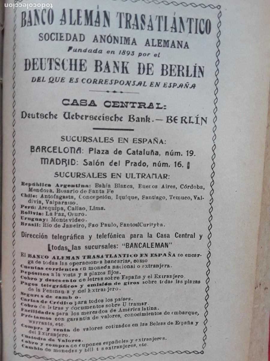 Coleccionismo de carteles: BANCO ALEMAN TRASATLANTICO DEUTSCHE BANK DE BERLIN / CREDIT LYONNAIS 2 HOJAS A&Ntilde;O 1925