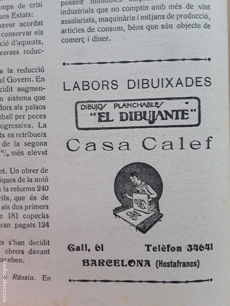Sammeln von Plakaten: LABORS DIBUIXADES EL DIBUJANTE CASA CALEF BARCELONA DIBUJOS PLANCHABLES HOJA A&Ntilde;O 1935