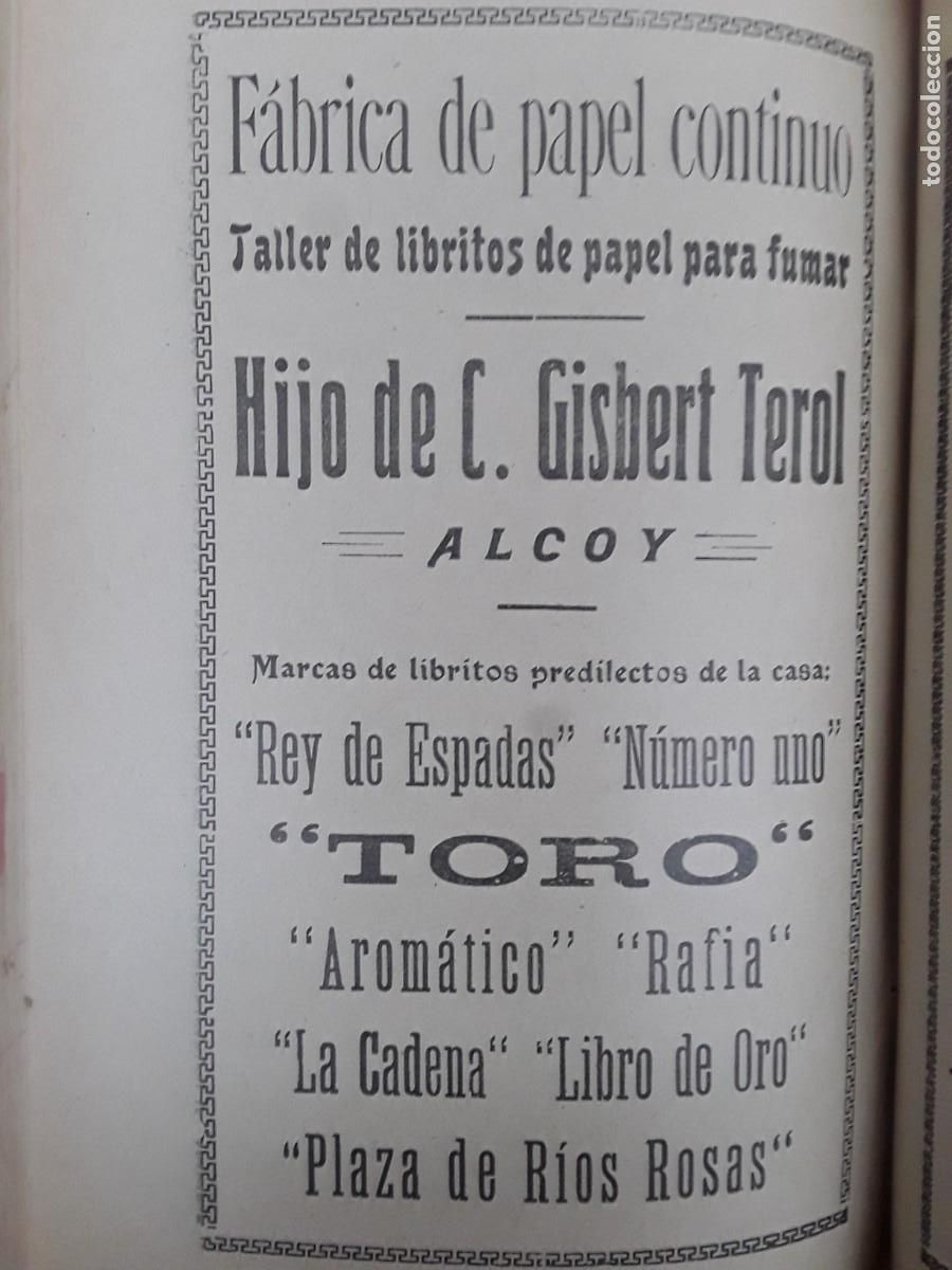 Collectionnisme d'affiches: FABRICA PAPEL CONTINUO HIJO DE C.GISBERT TEROL LIBRITOS PAPEL FUMAR REY ESPADAS TORO HOJA A&Ntilde;O 1925