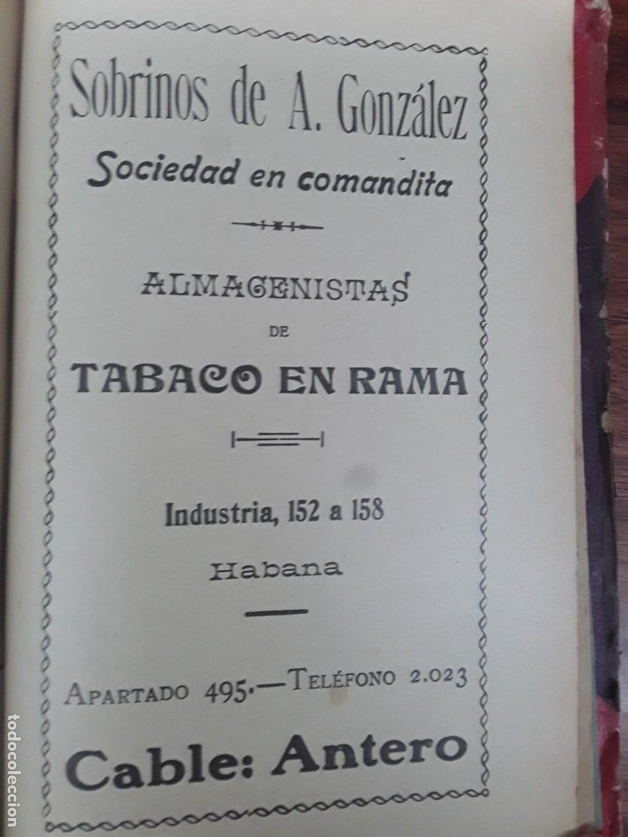 Coleccionismo de carteles: SOBRINOS DE A&acute;GONZALEZ ALMACENISTAS DE TABACO EN RAMA HABANA CUBA HOJA A&Ntilde;O 1925