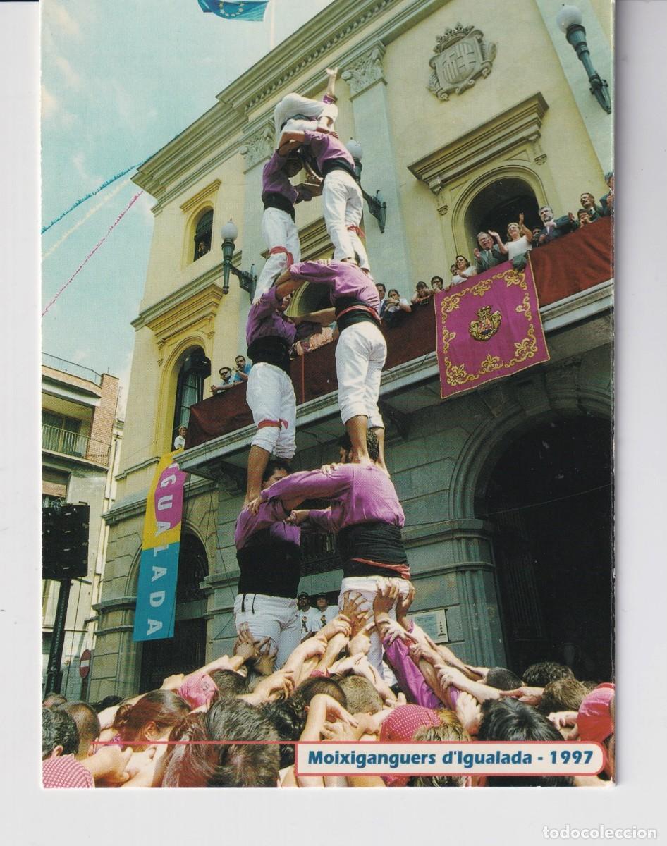 Coleccionismo de carteles: POSTAL DE CASTALLES DE MOIXIGANGUERS DE IGUALADA FOLLETO PUBLIDIDAD FIESTS DE LOCAL
