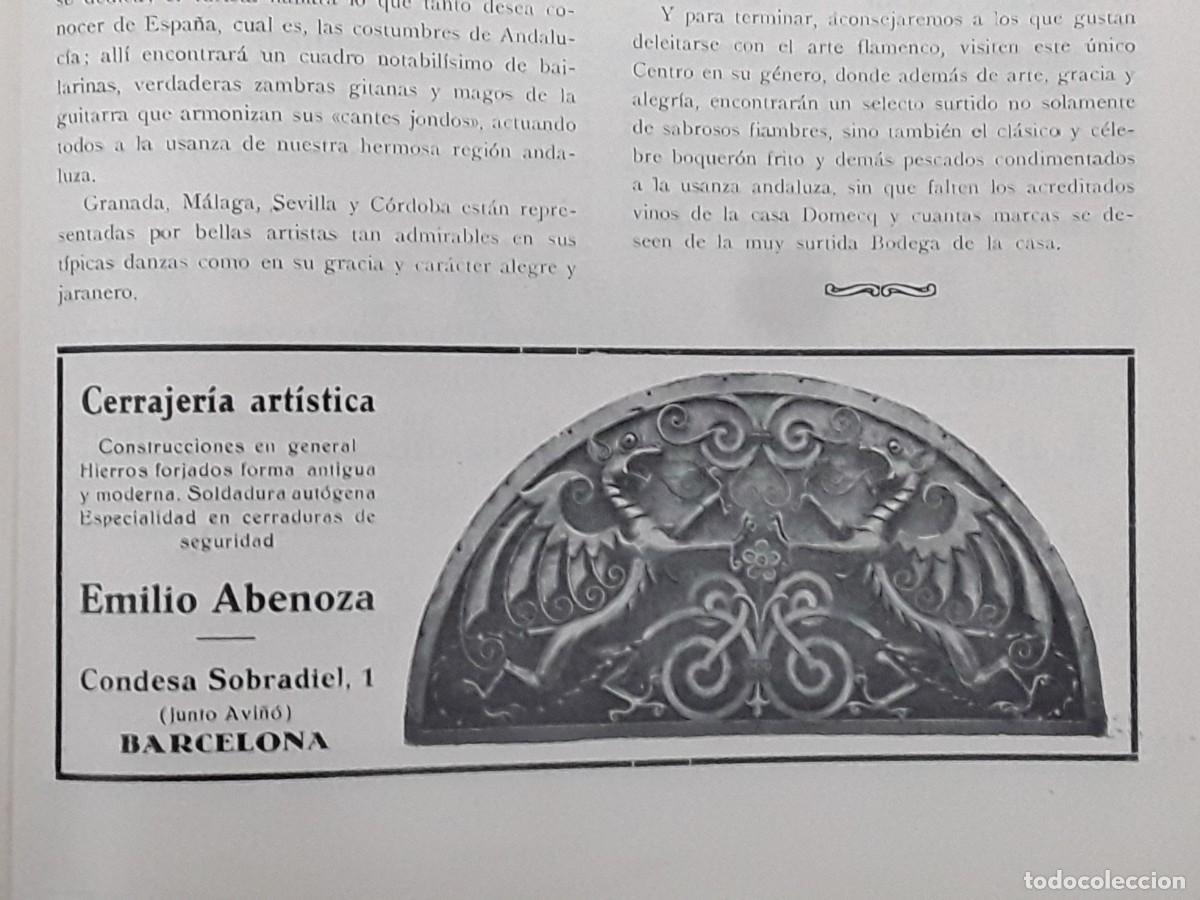 Colecionismo de cartazes: CERRAJERIA ARTISTICA EMILIO ABENOZA BARCELONA HOJA A&Ntilde;O 1929