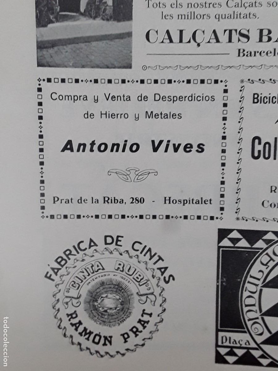Collectionnisme d'affiches: FABRICA CINTAS RAMON PRAT RUBI ONDULACIO PERMANENT VICENS PLA&Ccedil;A DEL BLAT HOJA A&Ntilde;O 1929