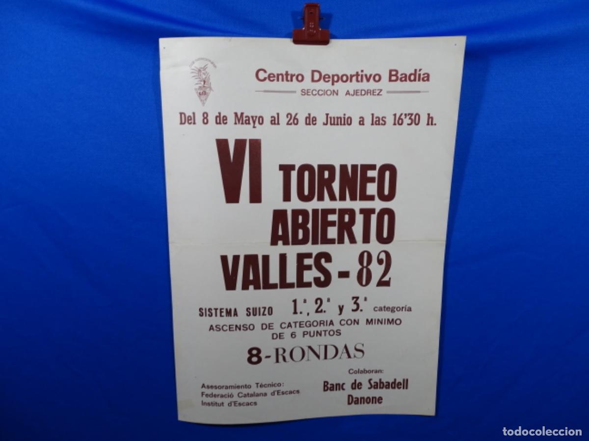 Poster collecting: GRAN CARTEL AJEDREZ VI TORNEO ABIERTO VALLES 1982. BADIA.
