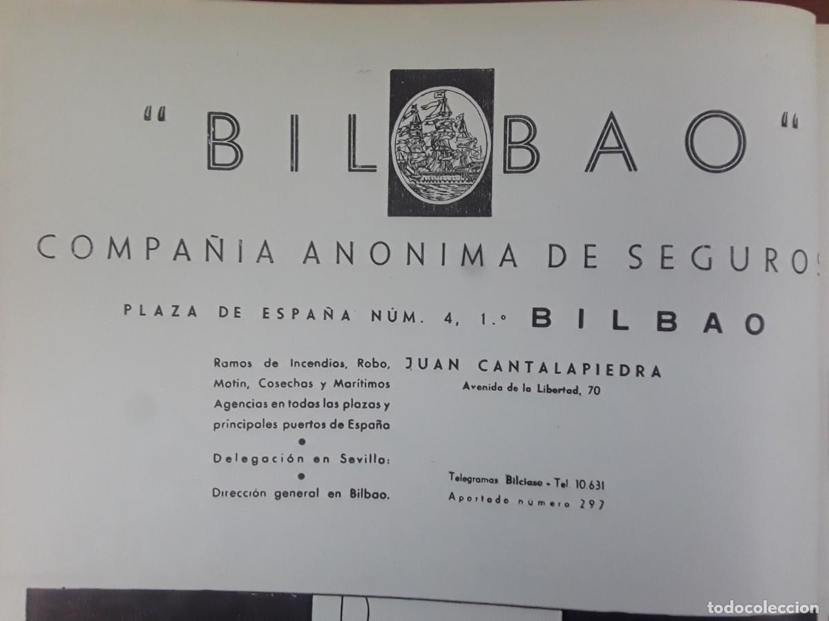 Colecionismo de cartazes: COMPA&Ntilde;IA ANONIMA DE SEGUROS JUAN CANTALAPIEDRA BILBAO HOJA A&Ntilde;O 1937