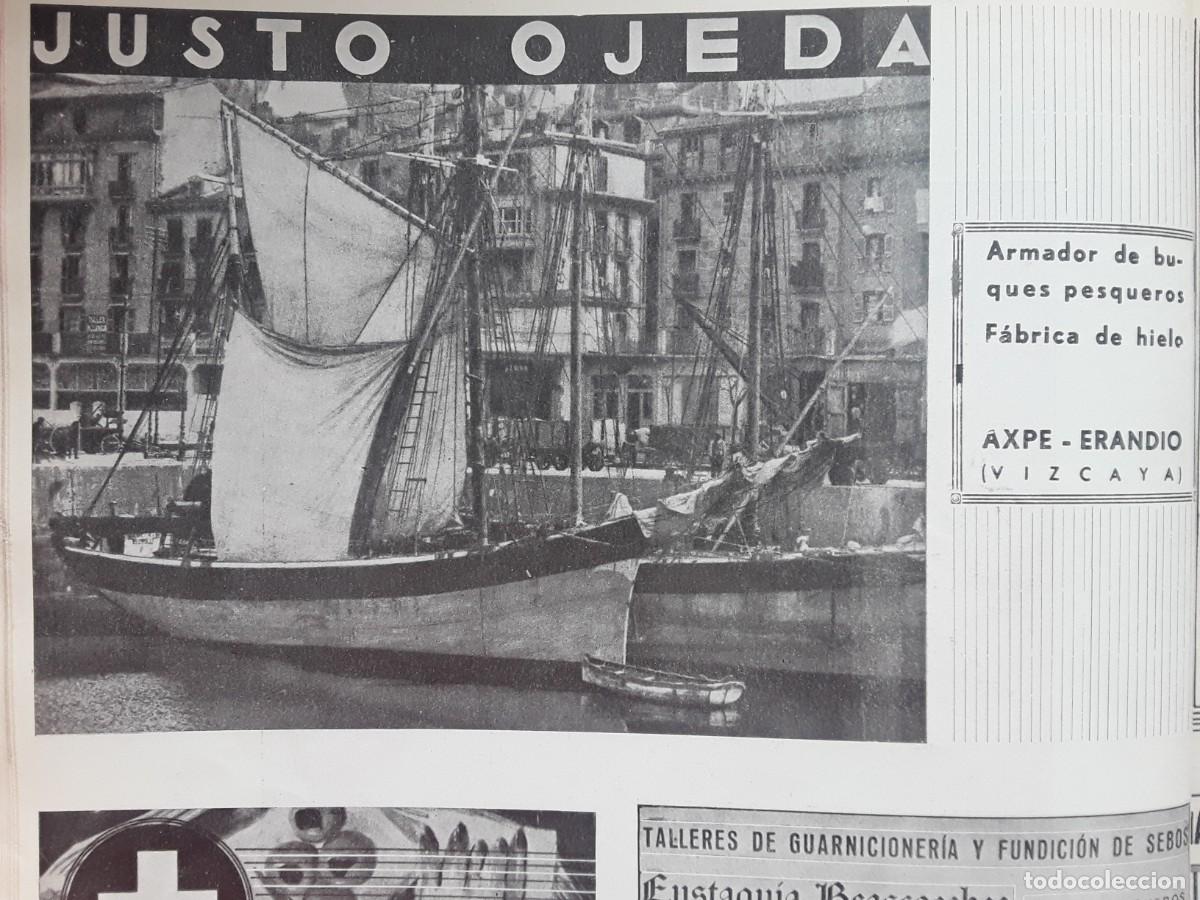 Colecionismo de cartazes: FABRICA HIELO ARMADOR BUQUES PESQUEROS JUSTO OJEDA AXPE ERANDIO VIZCAYA BILBAO HOJA A&Ntilde;O 1937