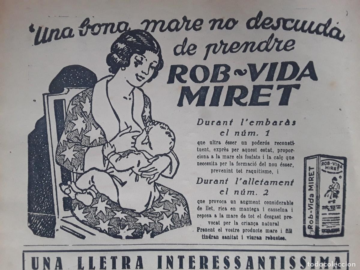 Colecionismo de cartazes: ROB-VIDA MIRET LACTANCIA MEDICAMENTO HOJA REVISTA A&Ntilde;O 1936