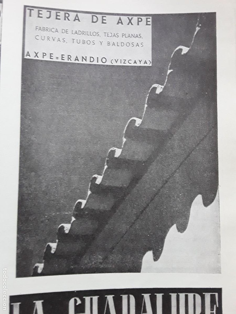 Colecionismo de cartazes: FABRICA LADRILLOS BALDOAS TEJAS TEJERA DE AXPE ERANDIO VIZCAYA HOJA A&Ntilde;O 1937