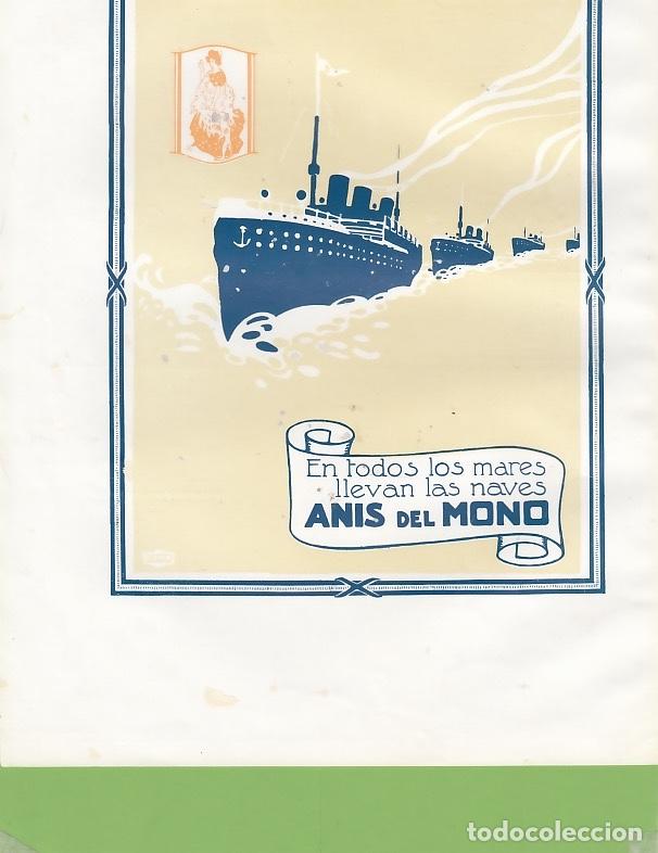 Coleccionismo de carteles: ANIS EL MONO 1916 COMERCIO INTERNACIONAL DORSO MAP&Agrave; DE BELGICA CERTIFICA LA FECHA AAO12/00 / AA012.1