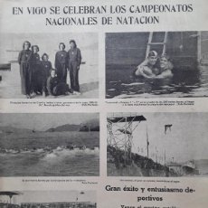 Coleccionismo de carteles: CAMPEONATOS NACIONALES NATACION VIGO VENCE EQUIPO CATALAN GARAMENDI ESTEVEZ CASTILLA 1940. Lote 403379049