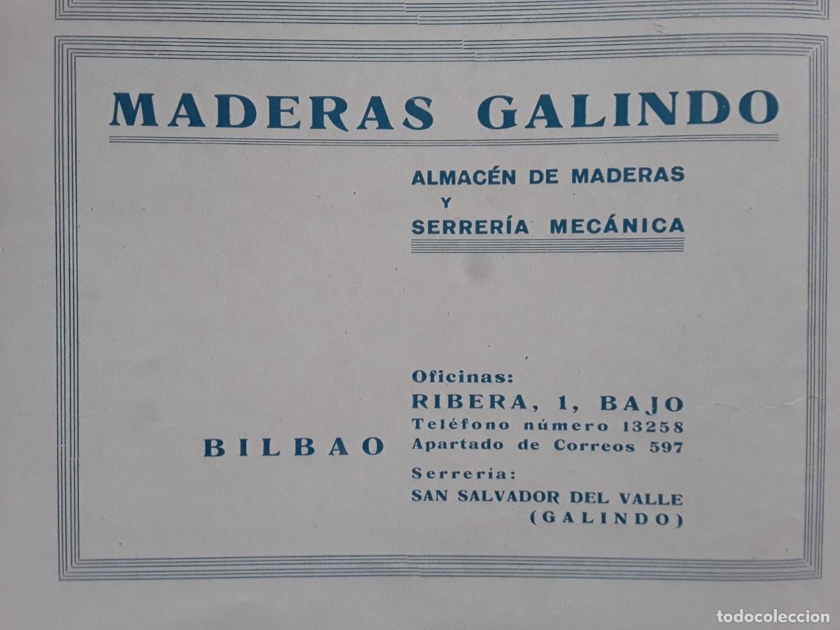 Coleccionismo de carteles: MADERAS GALINDO ALMACEN MADERAS SERRERIA MECANICA BILBAO REVISTA 1941