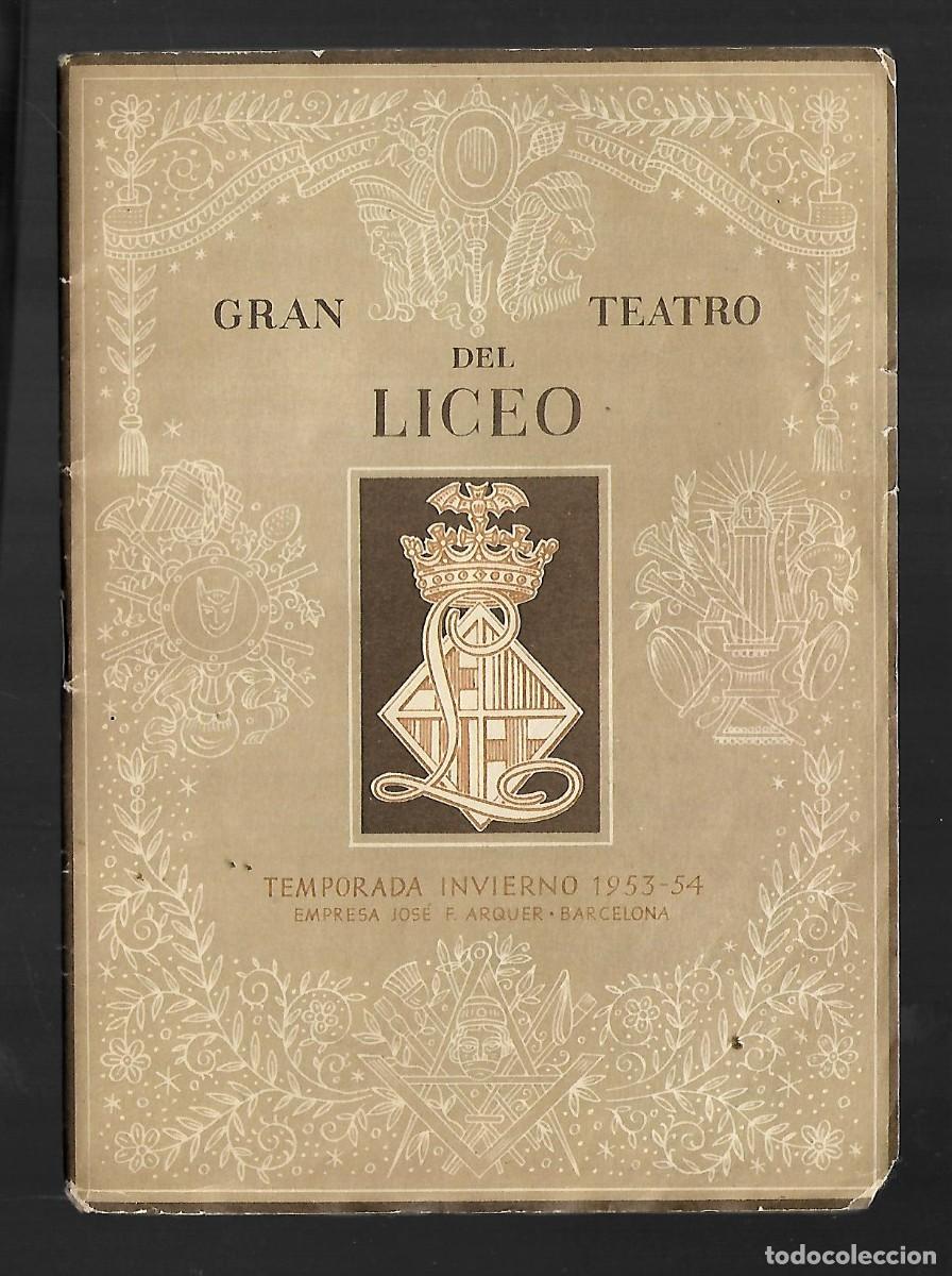 Coleccionismo de carteles: M220- GRAN TEATRO DEL LICEO -CON AIDA DE VERDI -TEMPORADA DE INVIERNO EL 14 - 11 - 1.953