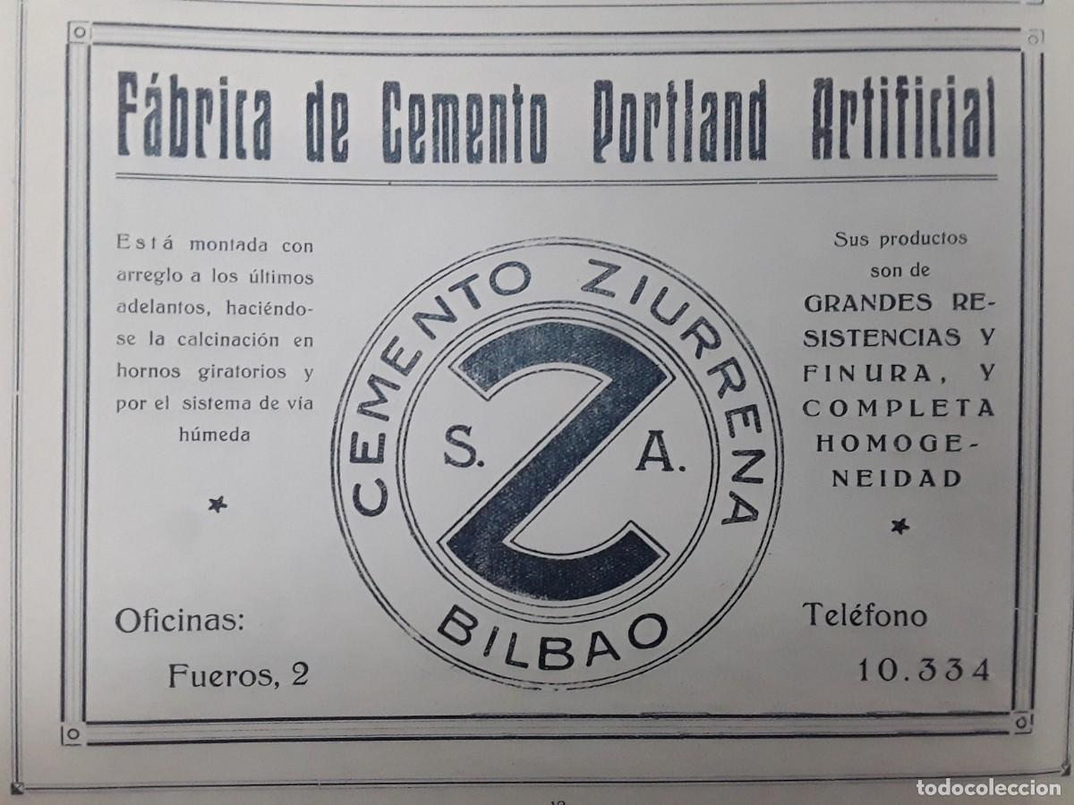 Colecionismo de cartazes: FABRICA CEMENTO PORTLAND ARTIFICIAL ZIURRENA BILBAO / MOTORES DIINAMOS AEG IBERICA ELECTRICIDAD 1928