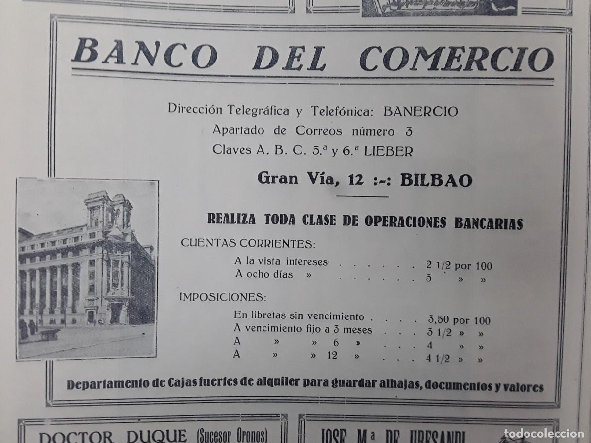 Colecionismo de cartazes: BANCO DEL COMERCIO BILBAO HOJA REVISTA A&Ntilde;O 1928