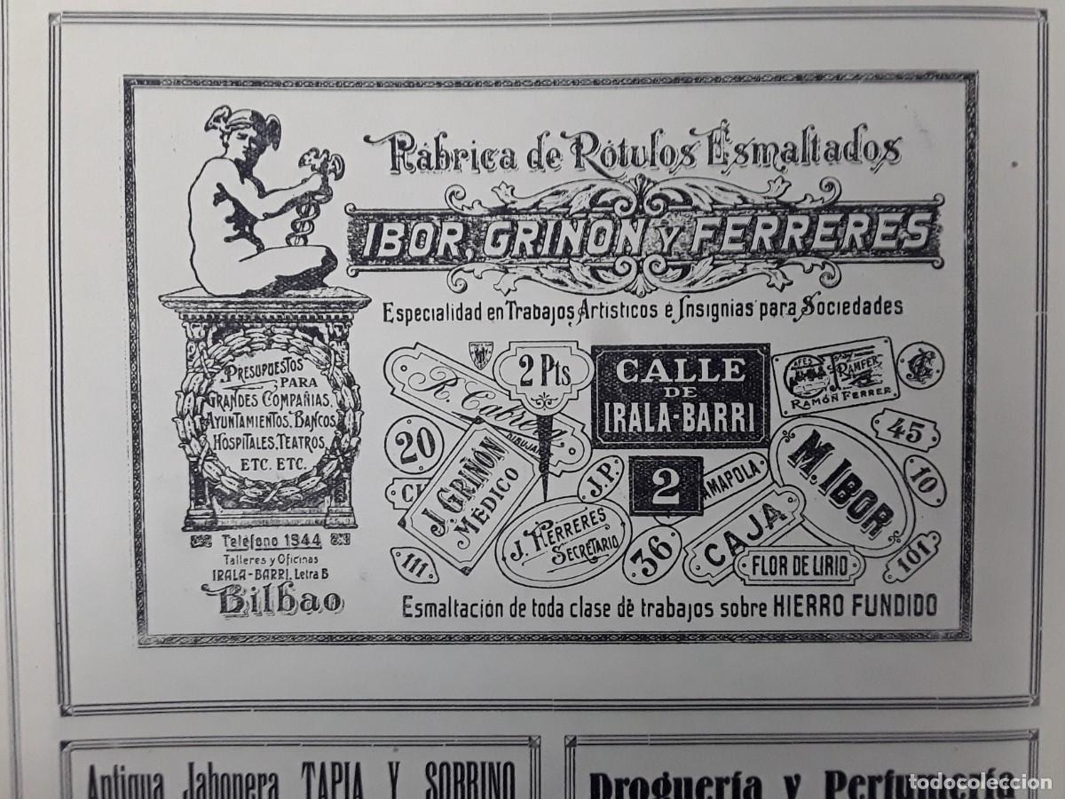 Colecionismo de cartazes: FABRICA DE ROTULOS ESMALTADOS IBOR,GRI&Ntilde;ON Y FERRERES ESMALTACION HIERRO FUNDIDO BILBAO A&Ntilde;O 1928
