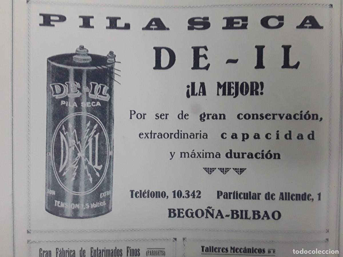Colecionismo de cartazes: PILA SECA DE-IL TENSION 1,5 VOLTIOS BEGO&Ntilde;A BILBAO BILBAO HOJA A&Ntilde;O 1928