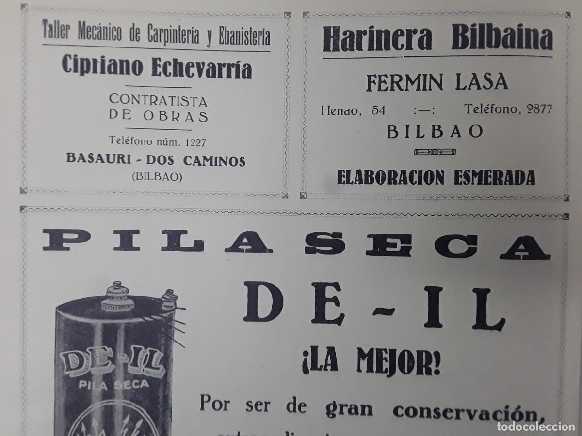 Colecionismo de cartazes: HARINERA BILBAINA DE FERMIN LASA BILBAO / TALLER MECANICO CARPINTERIA CIPRIANO ECHEVARRIA A&Ntilde;O 1928