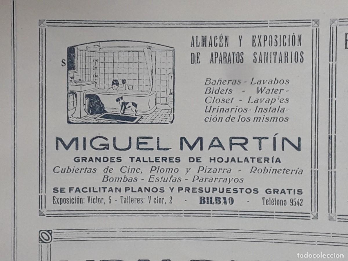 Colecionismo de cartazes: APARATOS SANITARIOS MIGUEL MARTIN HOJALATERIA BILBAO / BLAS DE BARRENECHEA FERRETERIA A&Ntilde;O 1928
