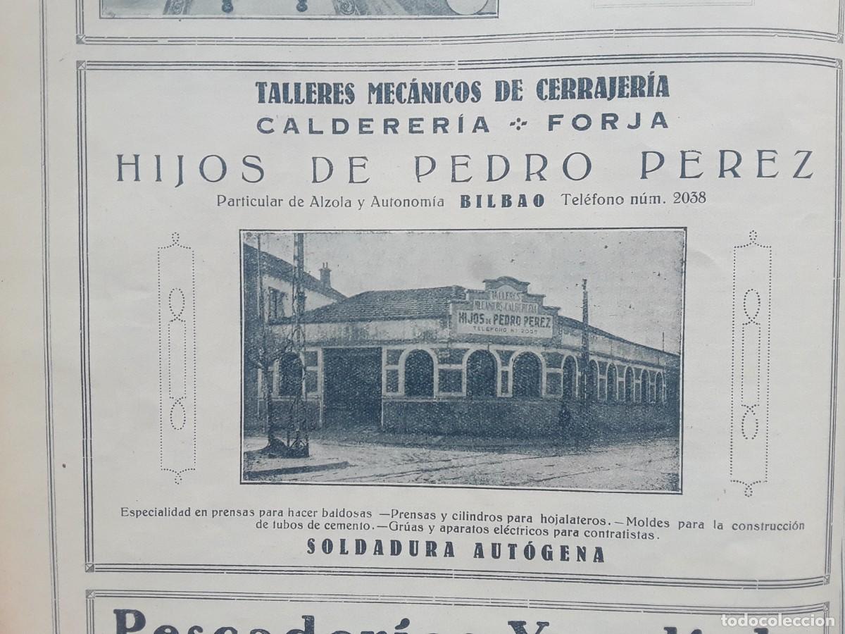 Coleccionismo de carteles: TALLERES MECANICOS CERRAJERIA CALDERERIA FORJA HIJOS DE PEDRO PEREZ BILBAO A&Ntilde;O 1928