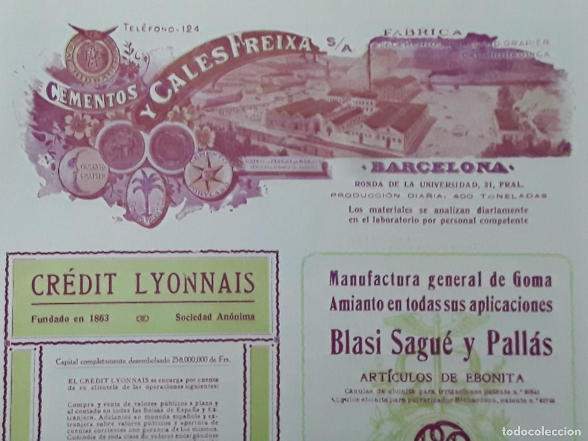 Coleccionismo de carteles: FABRICA DE CEMENTOS Y CALES FREIXA BARCELONA HOJA A&Ntilde;O 1920