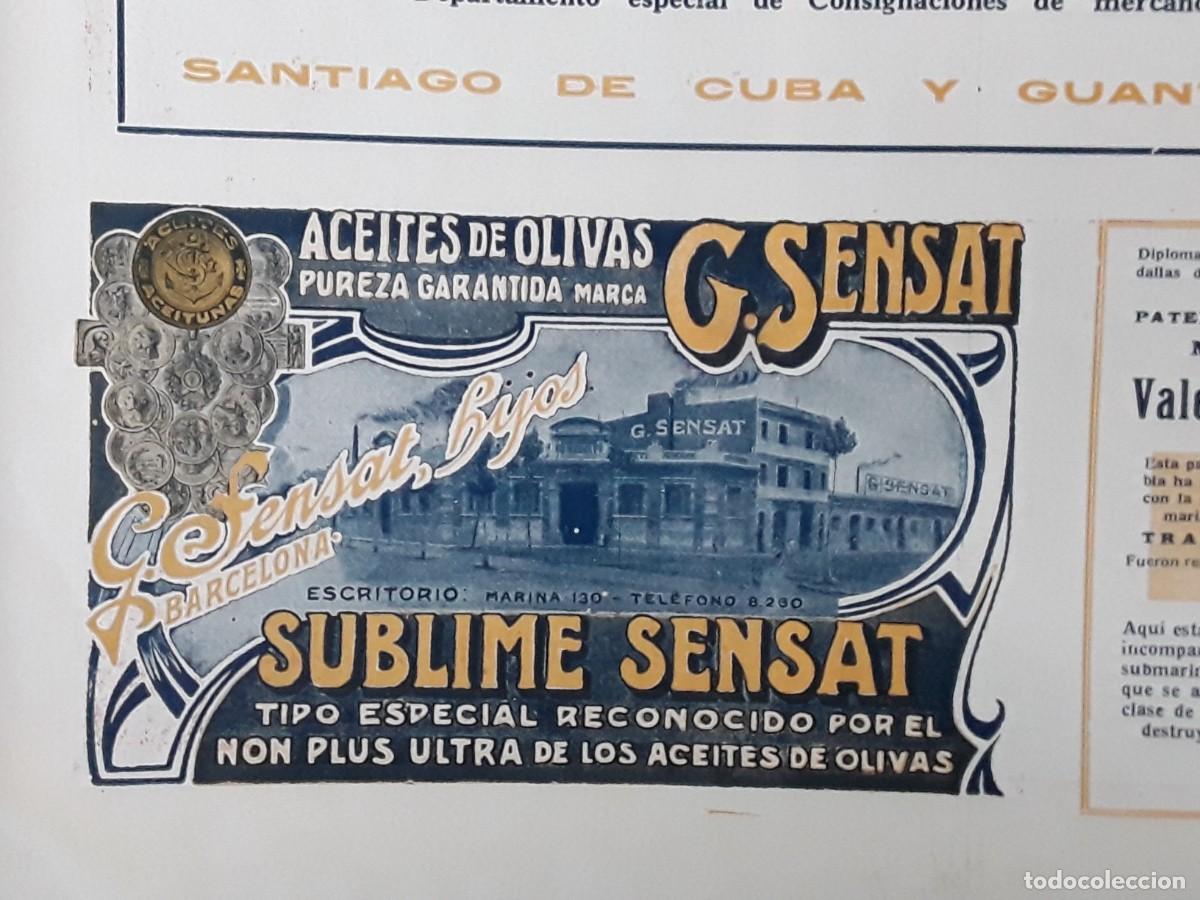 Colecionismo de cartazes: ACEITES DE OLIVA G.SENSAT E HIJOS BARCELONA SUBLIME SENSAT HOJA A&Ntilde;O 1920