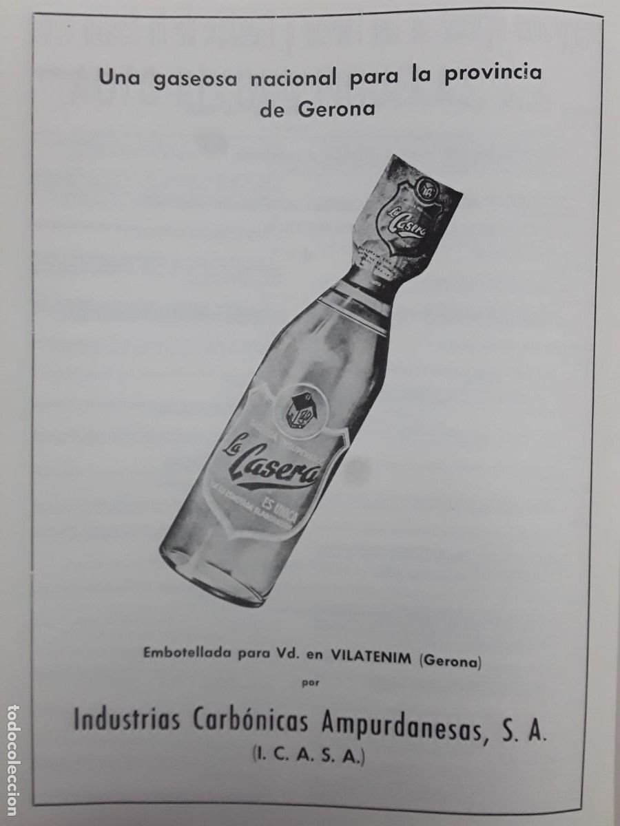 Poster collecting: GASEOSA LA CASERA INDUSTRIAS CARBONICAS AMPURDANESAS VILATENIM MEDIDAS 23 X 31 CM HOJA A&Ntilde;O 1967