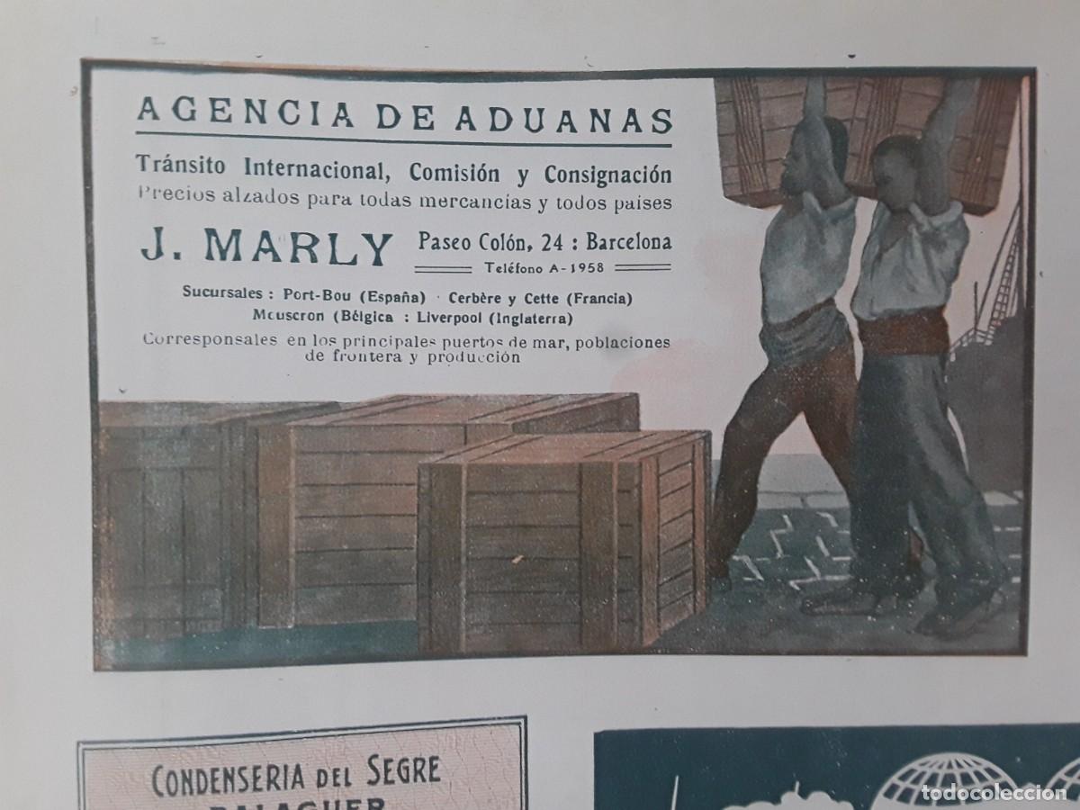 Poster collecting: AGENCIA DE ADUANAS J.MARLY BARCELONA SUCURSALES PORT-BOU CERBERE CETTE HOJA A&Ntilde;O 1920