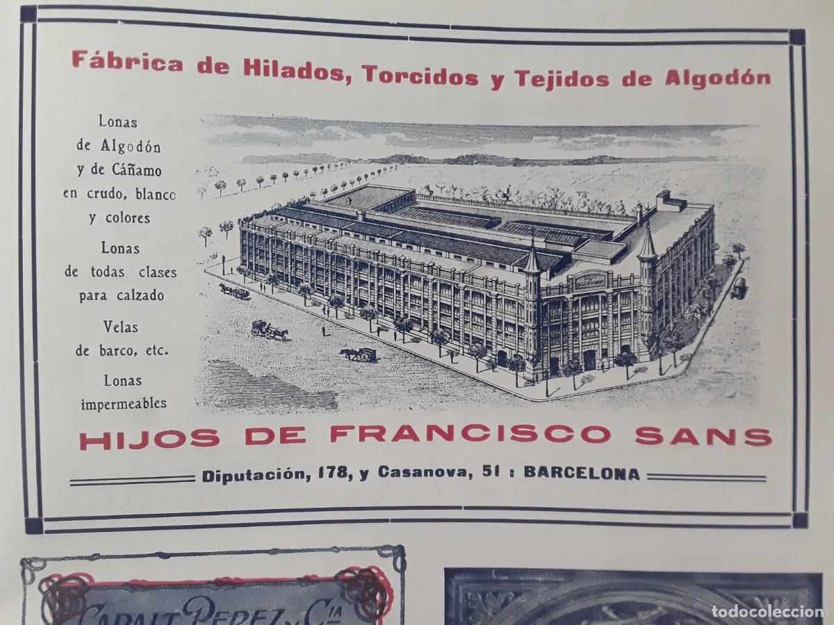 Coleccionismo de carteles: FABRICA HILADOS TORCIDOS Y TEJIDOS ALGODON HIJOS FRANCISCO SANS BARCELONA HOJA A&Ntilde;O 1920