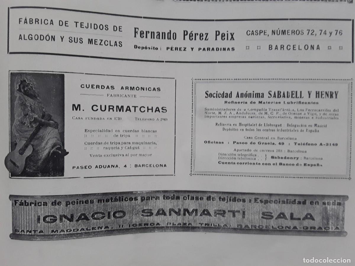 Poster collecting: FABRICA PEINES METALICOS ESPECIALIDAD EN SEDA IGNACIO SANMARTI SALA BARCELONA HOJA A&Ntilde;O 1920
