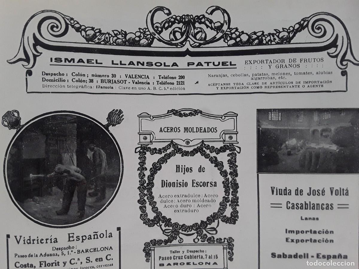 Colecionismo de cartazes: ISMAEL LLANSOLA PATUEL EXPORTADOR FRUTOS Y GRANOS BURJASOT VALENCIA NARANJAS HOJA A&Ntilde;O 1920