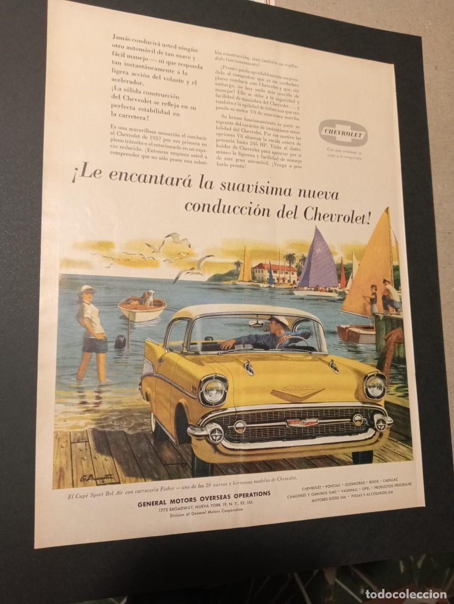 Coleccionismo de carteles: CHEVROLET - GENERAL MOTORS, N. Y. - AUTOMOVILES - PUBLICIDAD - REVISTA LIFE 1957