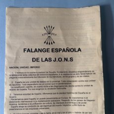 Coleccionismo de carteles: FOLLETO DE FALANGE ESPAÑOLA DE LAS J.O.N.S