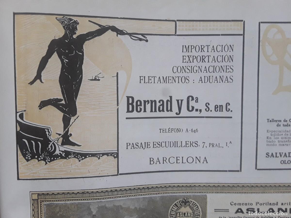 Sammeln von Plakaten: BERNARD Y C&ordf; IMPORTACION EXPORTACION FLETAMENTOS ADUANAS BARCELONA HOJA A&Ntilde;O 1920