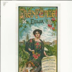 Coleccionismo de carteles: ECIJA 1911 GALLITO Y COCHERITO FERIA CORRIDA DE TOROS LAMINA DE CARTEL 29CM TAUROMAQUIA L07