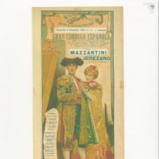 Coleccionismo de carteles: MARSELLA LUIS MAZZANTINI MANUEL LARA JEREZANO 1902 CORRIDA LAMINA DE CARTEL 29CM TAUROMAQUIA L07