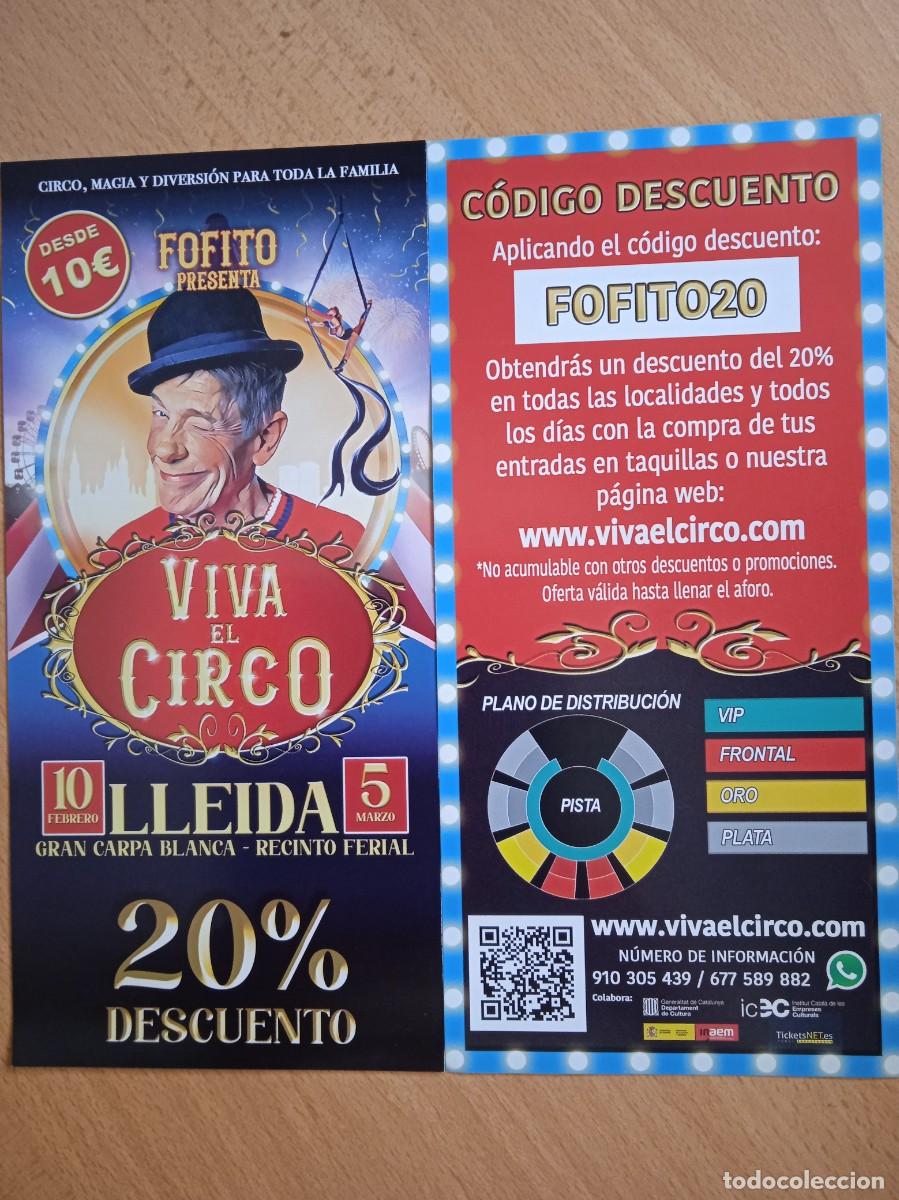 Coleccionismo de carteles: Folleto de mano del **Circo de FOFITO**: VIVA EL CIRCO, EN LLEIDA (A&Ntilde;O 2023)