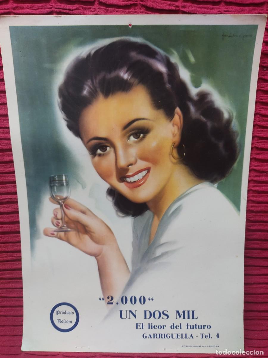 Sammeln von Plakaten: PUBLICIDAD EN CARTON .LICOR 2000. UN DOS MIL EL LICOR DEL FUTURO.PRODUCTO ROICON.VER FOTOS.