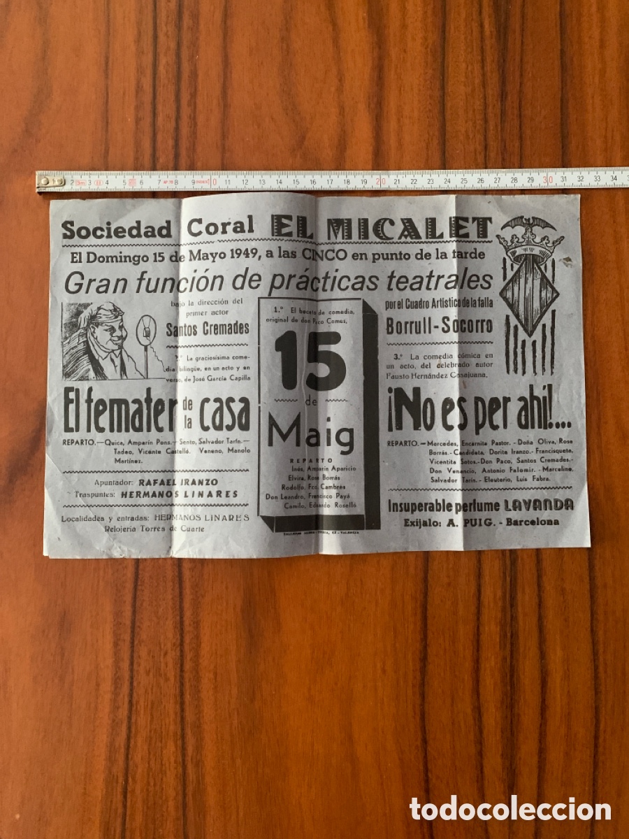 sociedad coral, el micalet. gran función prácti - Compra venta en  todocoleccion