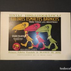 Coleccionismo de carteles: COLORES ESMALTES BARNICES GERARDO COLLARDIN-FABRICA BADALONA-CARTEL PUBLICIDAD-VER FOTOS-(K-10.966)