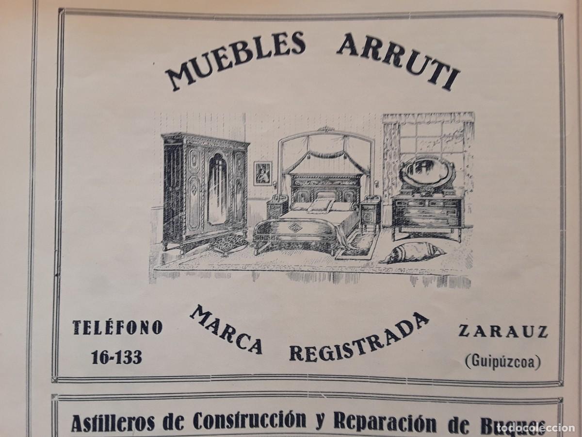 Coleccionismo de carteles: MUEBLES ARRUTI ZARAUZ GUIPUZCOA HOJA A&Ntilde;O 1928