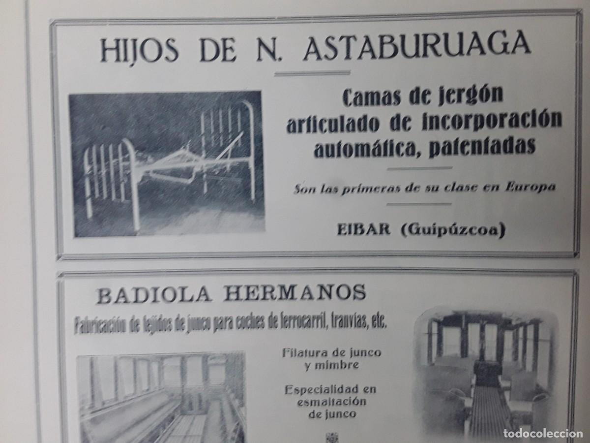 Colecionismo de cartazes: HIJOS DE N.ASTABURUAGA CAMAS DE JERGON ARTICULADO EIBAR GUIPUZCOA EIBAR HOJA A&Ntilde;O 1928