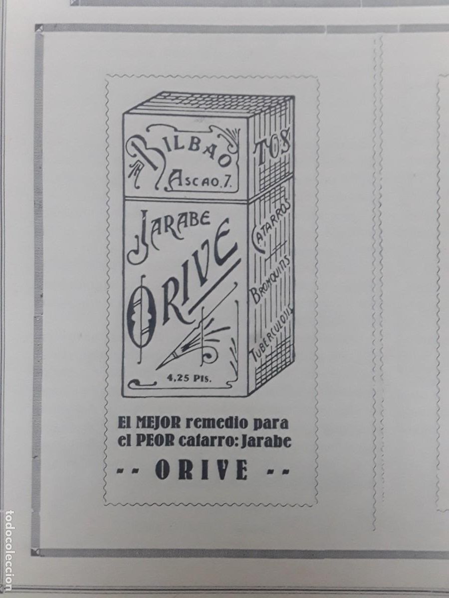 Collectionnisme d'affiches: JARABE ORIBE / LICOR DEL POLO / PASTA DENTIFRICA ORIBE HOJA A&Ntilde;O 1928