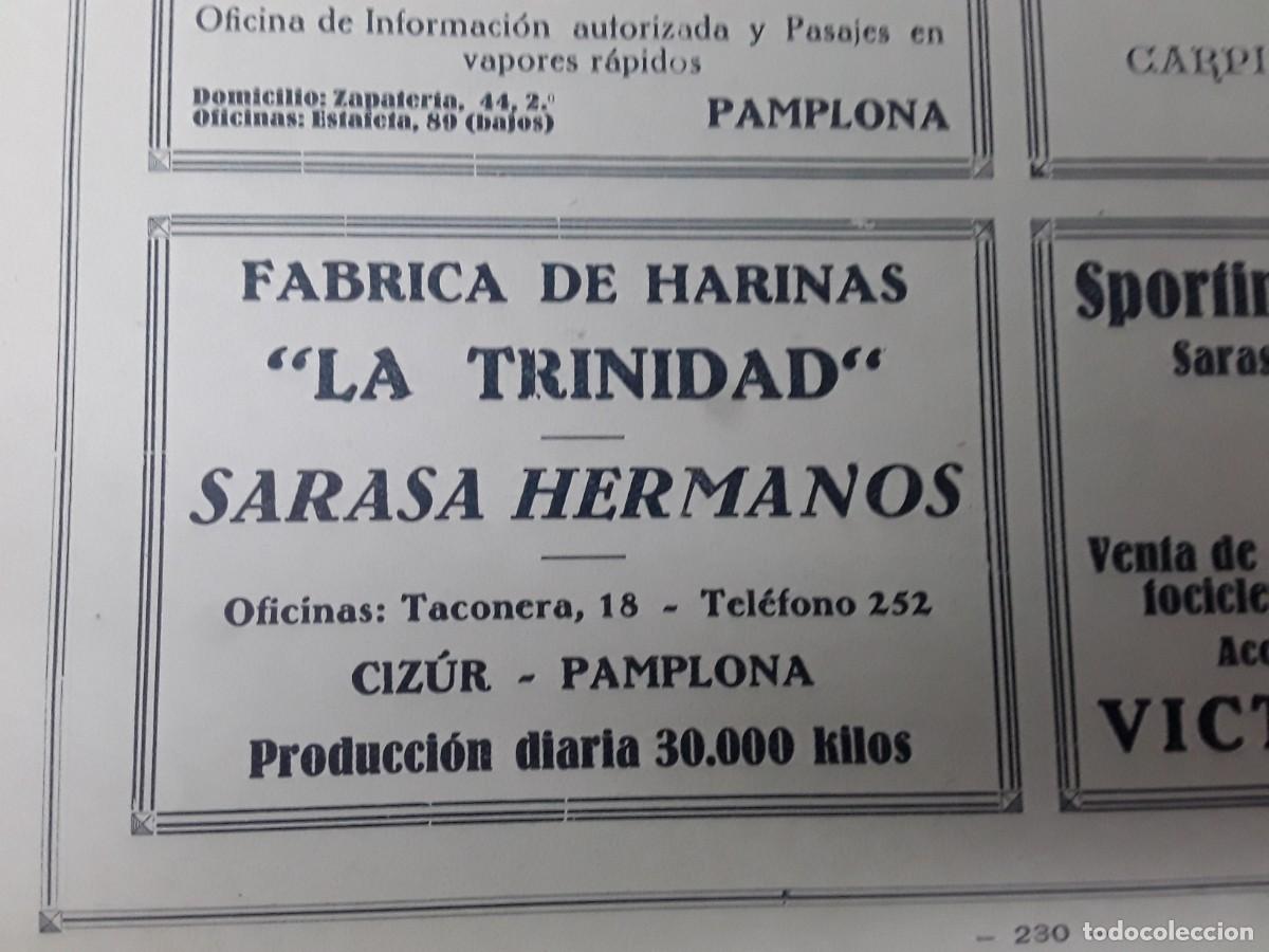 Colecionismo de cartazes: FABRICA HARINAS LA TRINIDAD SARASA HERMANOS CIZUR / PIANOS GRAMOLAS ARILLA Y C&ordf; A&Ntilde;O 1928