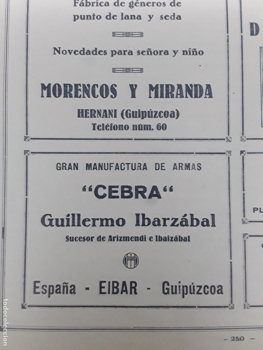 Coleccionismo de carteles: GRAN MANUFACTURA DE ARMAS CEBRA GUILLERMO IBARZABAL EIBAR SUCESOR ARIZMENDI E IBARZABAL 1928