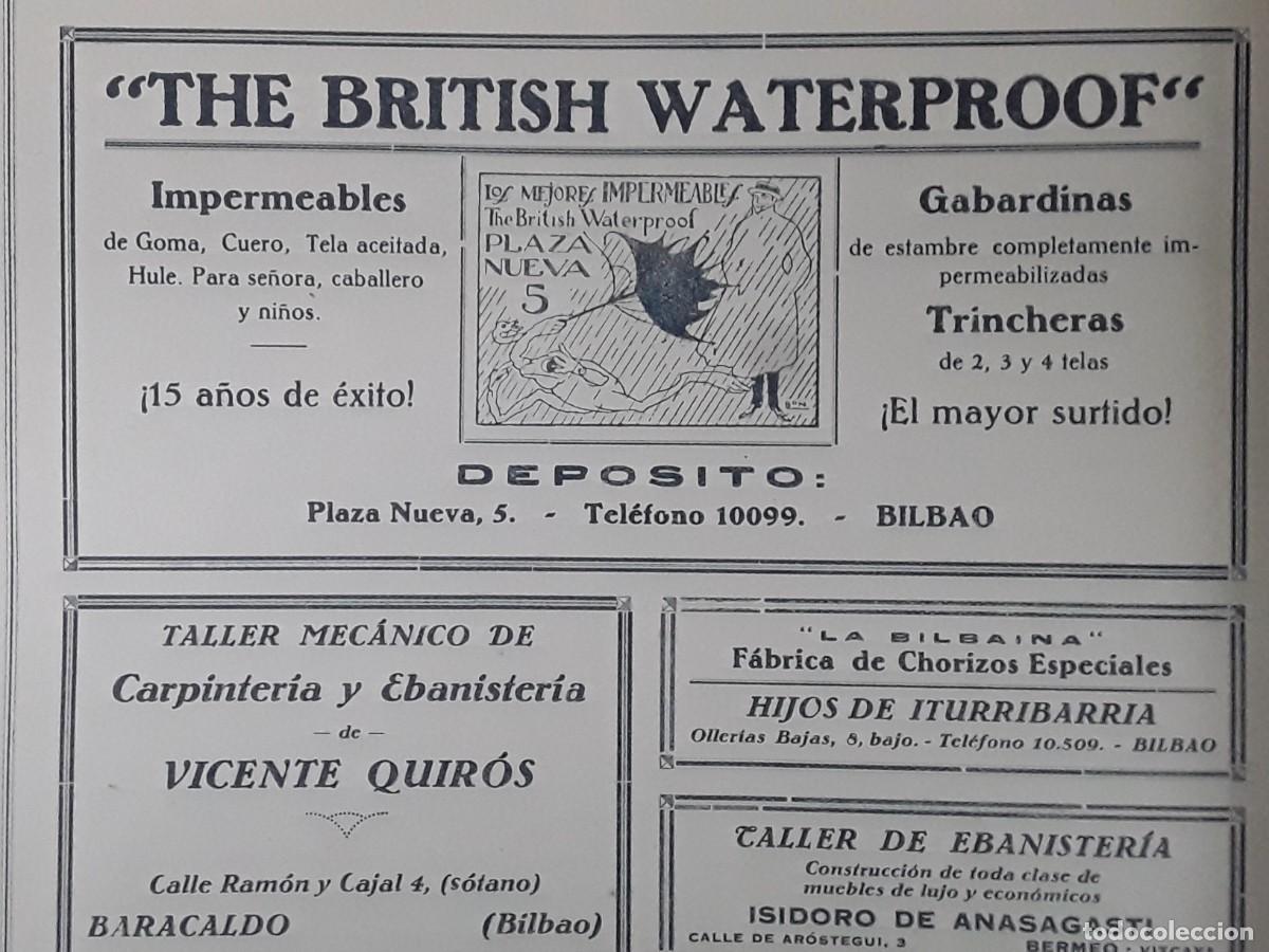 Colecionismo de cartazes: THE BRITISH WATERPROOF IMPERMEABLES GABARDINAS TRINCHERAS BILBAO HOJA A&Ntilde;O 1928