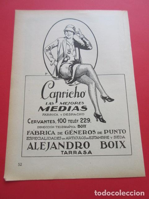 Coleccionismo de carteles: PUBLICIDAD 1929 - TARRASSA TERRASSA - ALEJANDRO BOIX MEDIAS - EL REGULADOR RAMBLAS JUAN BOIX JOYERIA