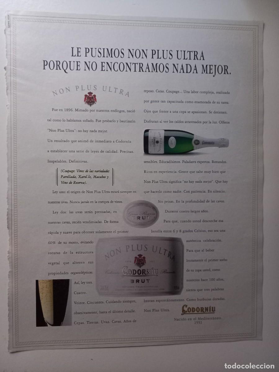 Coleccionismo de carteles: PUBLICIDAD. ANUNCIO CODORN&Iacute;U NON PLUS ULTRA. EXTRA&Iacute;DO DE REVISTA 22X28 CM