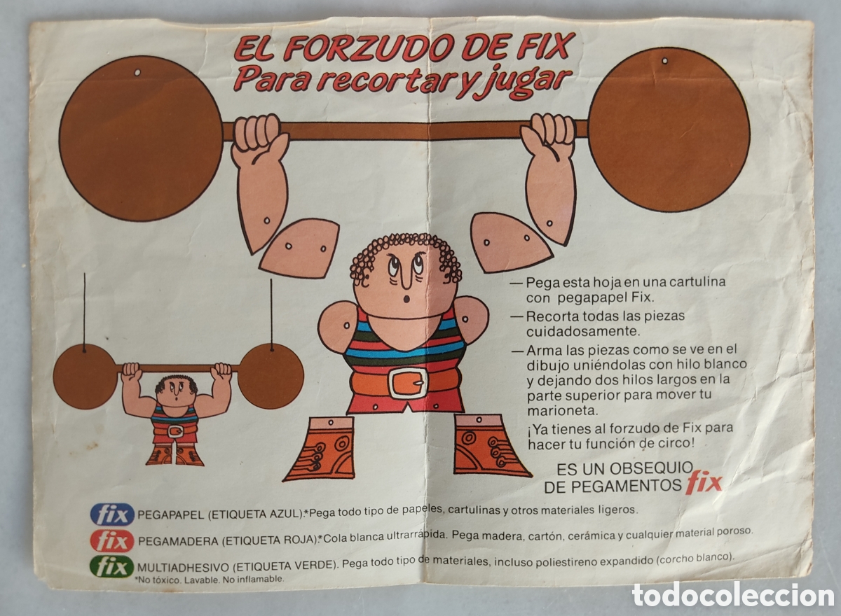 Poster collecting: anuncio publicitario El forzudo de Fix pegamento RRR