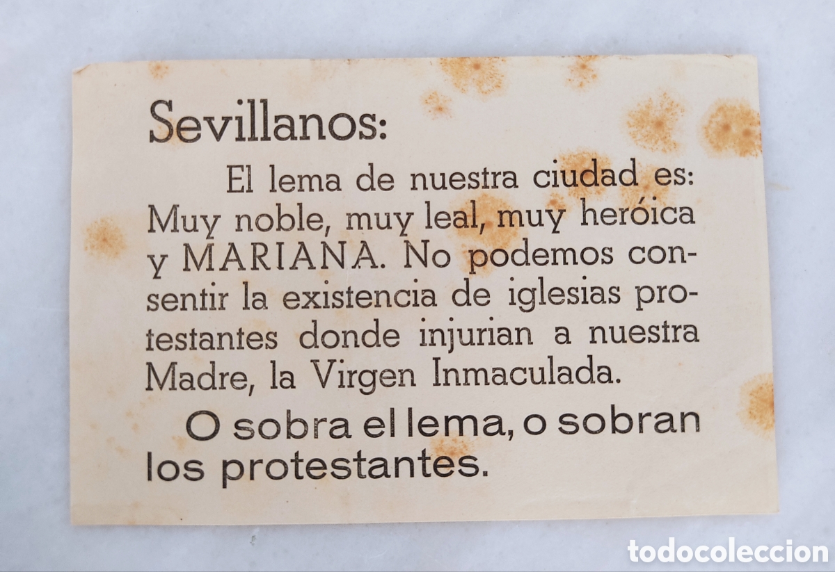 Poster collecting: Cartel publicitario reivindicativo sevillanos Mariana Virgen de la Inmaculada